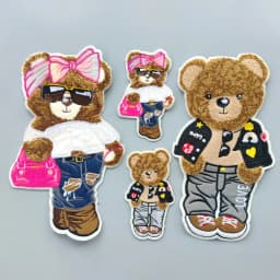 One Set Large Embroidery Big Bear Patch Animal Cartoon Patches for Bag Badges Appliques Clothing FD-3032