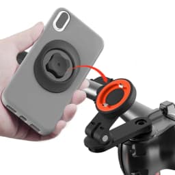 Universal Bike & Motorcycle Phone Mount - Adjustable Angle Aluminum Alloy Handlebar Clamp with M6 Screw (Tool-Free Installation)