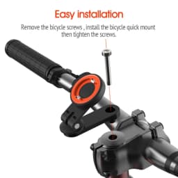 Universal Bike & Motorcycle Phone Mount - Adjustable Angle Aluminum Alloy Handlebar Clamp with M6 Screw (Tool-Free Installation)