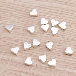 Leslie 100pcs 6x6mm Small Alloy Hearts Spacer Beads Charms Fit DIY Bracelets Necklaces Handmade Finding Jewelry Accessories