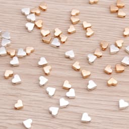 Leslie 100pcs 6x6mm Small Alloy Hearts Spacer Beads Charms Fit DIY Bracelets Necklaces Handmade Finding Jewelry Accessories