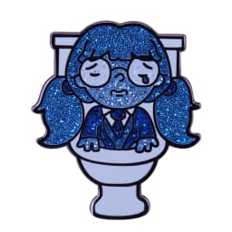 Sad Toilet Ghost Girl Enamel Pin