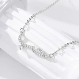 Luxury Shiny Crystal Arabic Love Pendant Necklace For Women Stainless Steel Chain Fashion Vintage Necklace Jewelry Couple Gifts