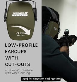 PROHEAR Shooting Ear Protection Safety Earmuffs Noise Reduction Slim Passive Hearing Protector for Huning NRR26dB