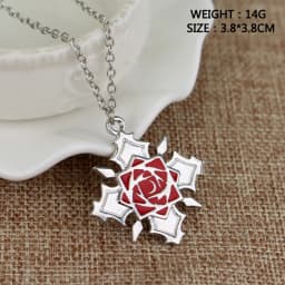 Trendy Janpanese Anime Vampire Knight Rose Flower Logo Metal Necklace Yuki Kaname Zero Yuuki Manga Necklace Charm Pendant