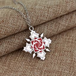 Trendy Janpanese Anime Vampire Knight Rose Flower Logo Metal Necklace Yuki Kaname Zero Yuuki Manga Necklace Charm Pendant