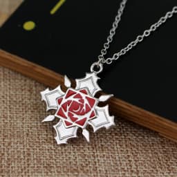Trendy Janpanese Anime Vampire Knight Rose Flower Logo Metal Necklace Yuki Kaname Zero Yuuki Manga Necklace Charm Pendant