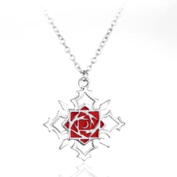 Trendy Janpanese Anime Vampire Knight Rose Flower Logo Metal Necklace Yuki Kaname Zero Yuuki Manga Necklace Charm Pendant