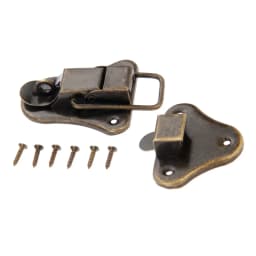 1set Antique Bronze Box Latch Hasp w/screws Jewelry Wood Box Decor Drawer Suitcases Iron Buckle Clasp Furniture 95*52mm Hardware