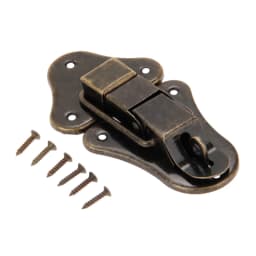 1set Antique Bronze Box Latch Hasp w/screws Jewelry Wood Box Decor Drawer Suitcases Iron Buckle Clasp Furniture 95*52mm Hardware