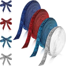 10Yard 20mm Multicolor Shimmer Glitter Ribbon Sparkle Velvet Ribbon for DIY Craft Christmas Gift Wrapping Hair Bow Wedding Decor