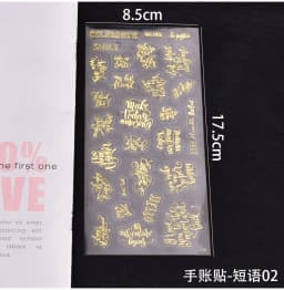 4pc Gold UV Resin Stickers Filling Material Phrases Blessings Stickers Decorative Sticker DIY Epoxy Resin Jewelry Making