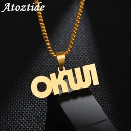 Atoztide 2022 New Personalized  NK Thick Chain Rope Names  Nameplate Bold Jewelry Stainless Steel Custom Letter Necklace