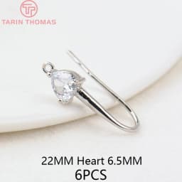 (2503) Height 17MM 24K Champagne Gold Color Plated Brass with Zircon Earrings Hook High Quality Diy Jewelry Accessories