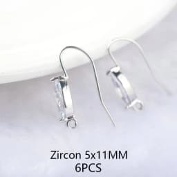 (2503) Height 17MM 24K Champagne Gold Color Plated Brass with Zircon Earrings Hook High Quality Diy Jewelry Accessories