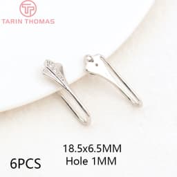 (2503) Height 17MM 24K Champagne Gold Color Plated Brass with Zircon Earrings Hook High Quality Diy Jewelry Accessories
