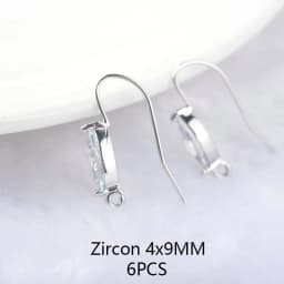 (2503) Height 17MM 24K Champagne Gold Color Plated Brass with Zircon Earrings Hook High Quality Diy Jewelry Accessories
