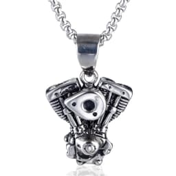 Creative hip-hop rock retro locomotive motorcycle engine punk domineering men’s pendant birthday gift necklace jewelry wholesale