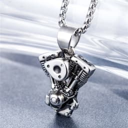 Creative hip-hop rock retro locomotive motorcycle engine punk domineering men’s pendant birthday gift necklace jewelry wholesale