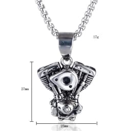 Creative hip-hop rock retro locomotive motorcycle engine punk domineering men’s pendant birthday gift necklace jewelry wholesale