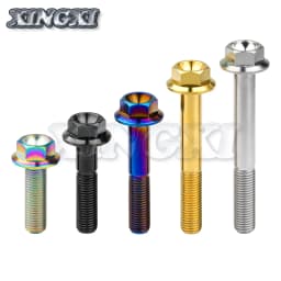 Xingxi M8/M10X15 ~ 100mm Titanium Bolt DIN6921 Hexagon Flange Head Screw for Motorcycle Modification Disc Brake Bolt