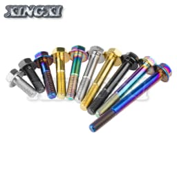 Xingxi M8/M10X15 ~ 100mm Titanium Bolt DIN6921 Hexagon Flange Head Screw for Motorcycle Modification Disc Brake Bolt