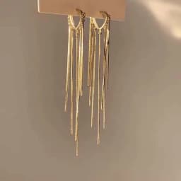 Silver Needle Long Dangle Drop Earrings for Women Jewelry Fairy Heart Gold Female Tassel Earrings