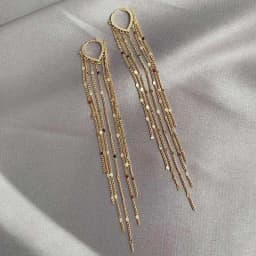 Silver Needle Long Dangle Drop Earrings for Women Jewelry Fairy Heart Gold Female Tassel Earrings
