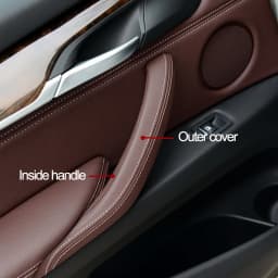 Upgraded Left Right Interior Door Handle Assembly with Outer Leather Cover For BMW X5 X6 F15 F16 2014-2018
