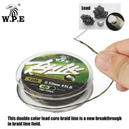 W.P.E 10m Lead Core Carp Fishing 16 Strands Braid Carp Fishing Line 0.50mm 45LB 20kg Hair Rigs Carp Feeder Fishing Tackle Pesca