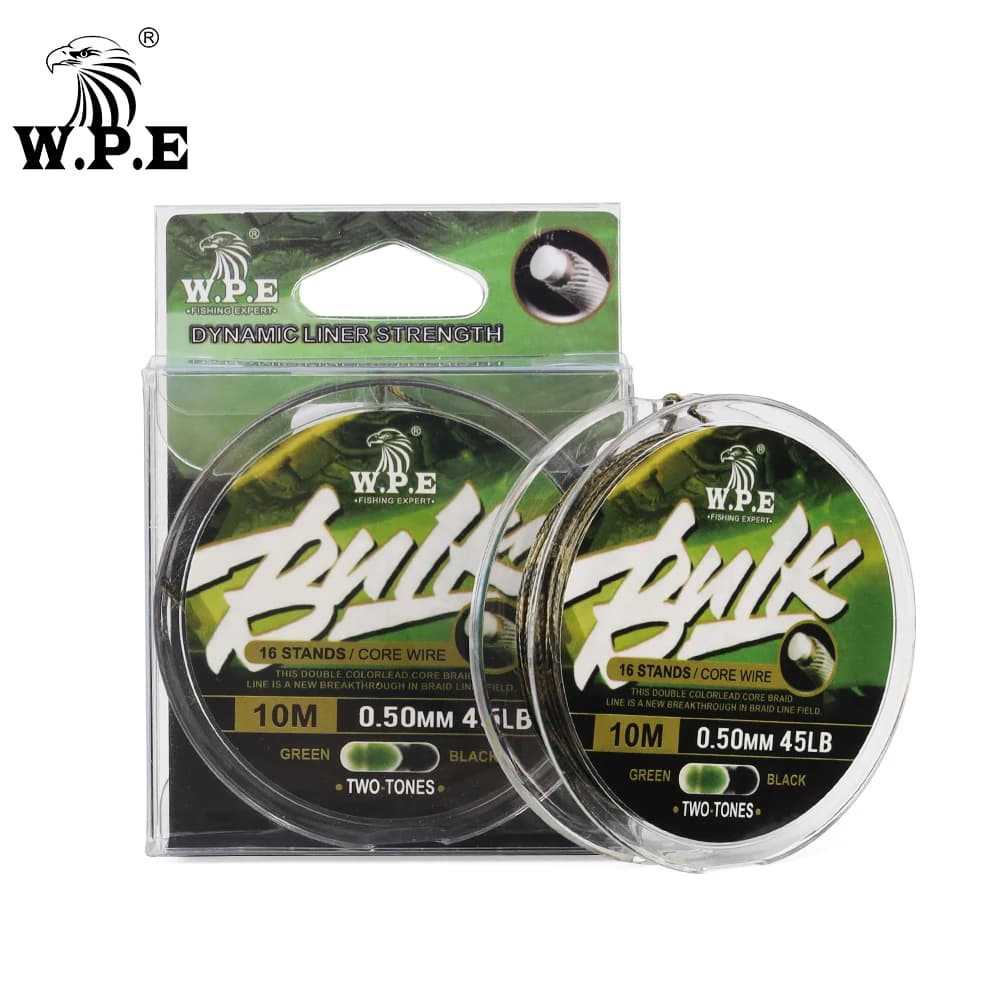 W.P.E 10m Lead Core Carp Fishing 16 Strands Braid Carp Fishing Line 0.50mm 45LB 20kg Hair Rigs Carp Feeder Fishing Tackle Pesca