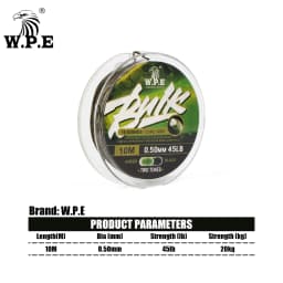 W.P.E 10m Lead Core Carp Fishing 16 Strands Braid Carp Fishing Line 0.50mm 45LB 20kg Hair Rigs Carp Feeder Fishing Tackle Pesca