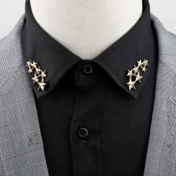 1 Pair Retro Lapel Pin Brooch Vintage Fashion Tree Leaf Collar Pin Hollowed Out Crown Shirts Suits Breastpin Jewelry Accessories