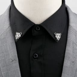1 Pair Retro Lapel Pin Brooch Vintage Fashion Tree Leaf Collar Pin Hollowed Out Crown Shirts Suits Breastpin Jewelry Accessories