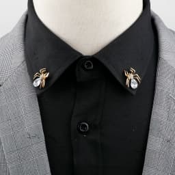 1 Pair Retro Lapel Pin Brooch Vintage Fashion Tree Leaf Collar Pin Hollowed Out Crown Shirts Suits Breastpin Jewelry Accessories