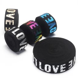 2/3/4cm Elastic Band Printing LOVE Rubber Webbing Classic Pattern Letter Love Elastic Belt for Clothing Trousers Sewing Supplies