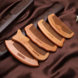 Wooden Combs Engraved Peach Massage Anti-Static Comb Women Natural Peach Wood Beauty Accessories Healthy Hair Care Styling Tools