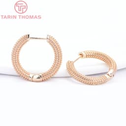 (8828) 6PCS 18x17MM 24K Gold Color Brass Round Earrings Clasp Earrings Hoop High Quality DIY Jewelry Making Findings Accessories