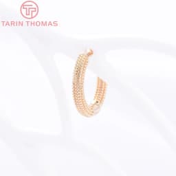 (8828) 6PCS 18x17MM 24K Gold Color Brass Round Earrings Clasp Earrings Hoop High Quality DIY Jewelry Making Findings Accessories