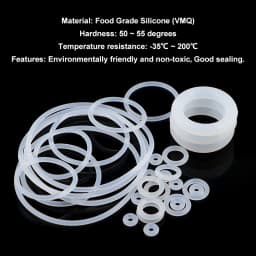10/50pcs VMQ White Silicone Ring Gasket CS 2mm OD 5 ~ 80mm Food Grade Waterproof Washer Rubber Silicone Gasket Rubber O-Ring