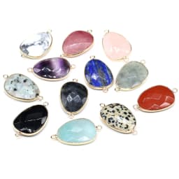 Natural Stone irregular shape Pendant Charms Double hole connector for Jewelry Making DIY Necklaces Bracelets Accessories