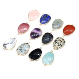 Natural Stone irregular shape Pendant Charms Double hole connector for Jewelry Making DIY Necklaces Bracelets Accessories