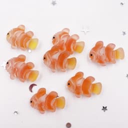10pcs Colorful Resin Fish Crab Seahorse Squid Styles Ocean Animal Flatback Cabochon Scrapbook Craft DIY Accessory Decor Figurine