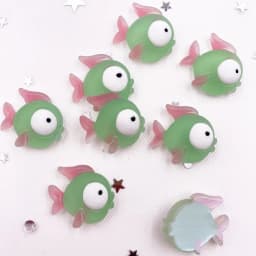 10pcs Colorful Resin Fish Crab Seahorse Squid Styles Ocean Animal Flatback Cabochon Scrapbook Craft DIY Accessory Decor Figurine