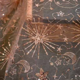 1meter Stars and moon sequined yarn cloth dress see-through sequined dress fashion designer mesh embroidery fabric