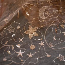 1meter Stars and moon sequined yarn cloth dress see-through sequined dress fashion designer mesh embroidery fabric