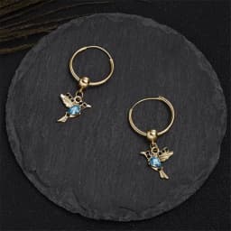 Exquisite Bird-shaped arete Fashion Crystal Pendant Earrings for Women Hummingbird Hoop Earrings Tassel Bird Wedding Jewelry