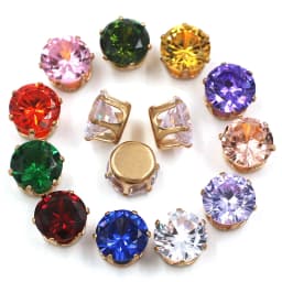 New Round Shape Zircon Artificial Gemstone Glass Strass Rhinestones with Gold Claw DIY Jewelry Accessories