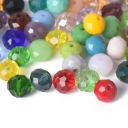 Solid Color 3x2mm 4x3mm 6x4mm 8x6mm 10x7mm 12x8mm Rondelle Faceted Czech Crystal Glass Loose Spacer Beads for Jewelry Making DIY