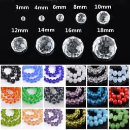 Solid Color 3x2mm 4x3mm 6x4mm 8x6mm 10x7mm 12x8mm Rondelle Faceted Czech Crystal Glass Loose Spacer Beads for Jewelry Making DIY